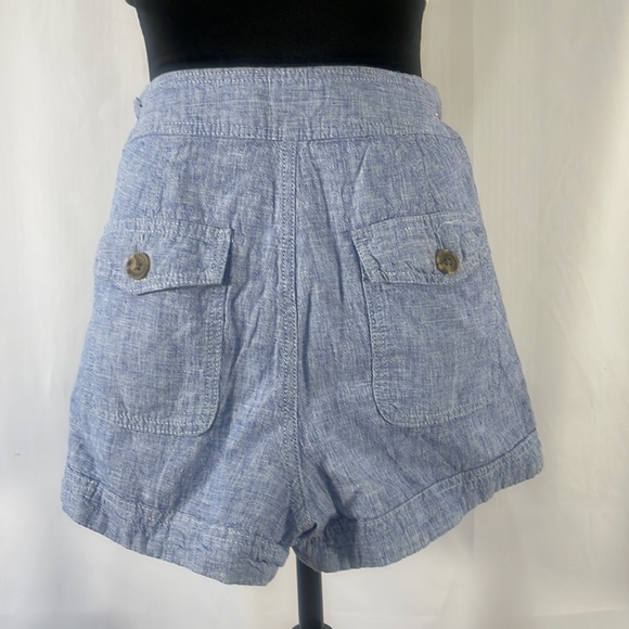 Express sailor shorts,light blue,Linen cotton blend, front buttons, size 4 - Picture 4 of 9